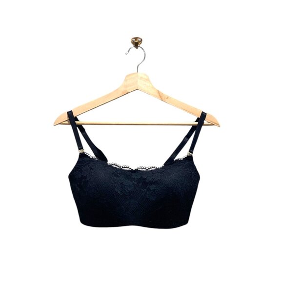 Victoria’s Secret Lace Bralette Black Size M Coquette Minimalist Sexy Glam Cute - Picture 1 of 9